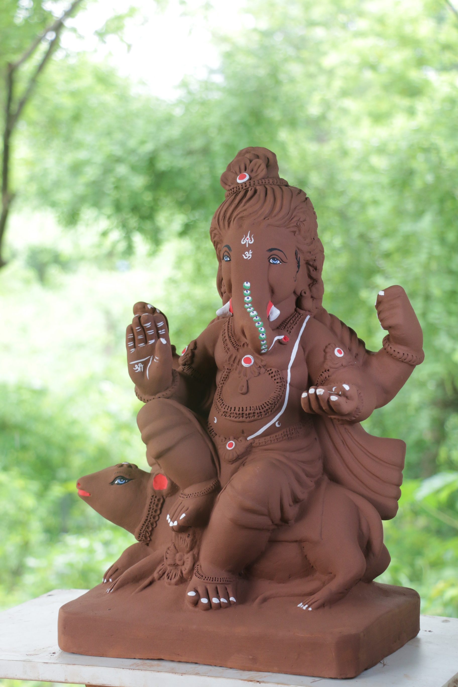 Baal Ganesh Ganpati | Red Soil Ganpati | 21 Inches Height | MYMA-0005-RED-21-BAALG-PYMA-DNOA
