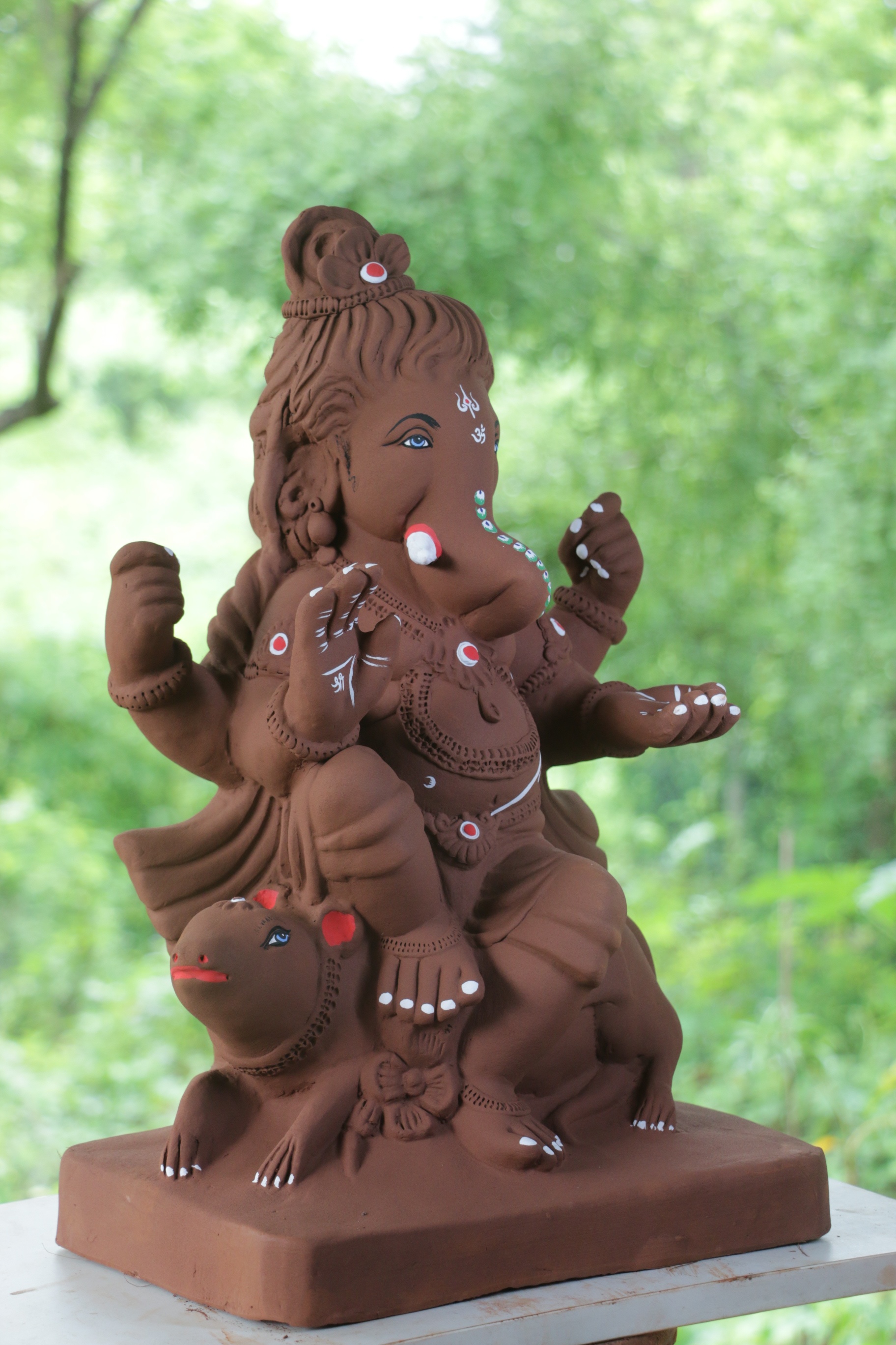 Baal Ganesh Ganpati | Red Soil Ganpati | 21 Inches Height | MYMA-0005-RED-21-BAALG-PYMA-DNOA