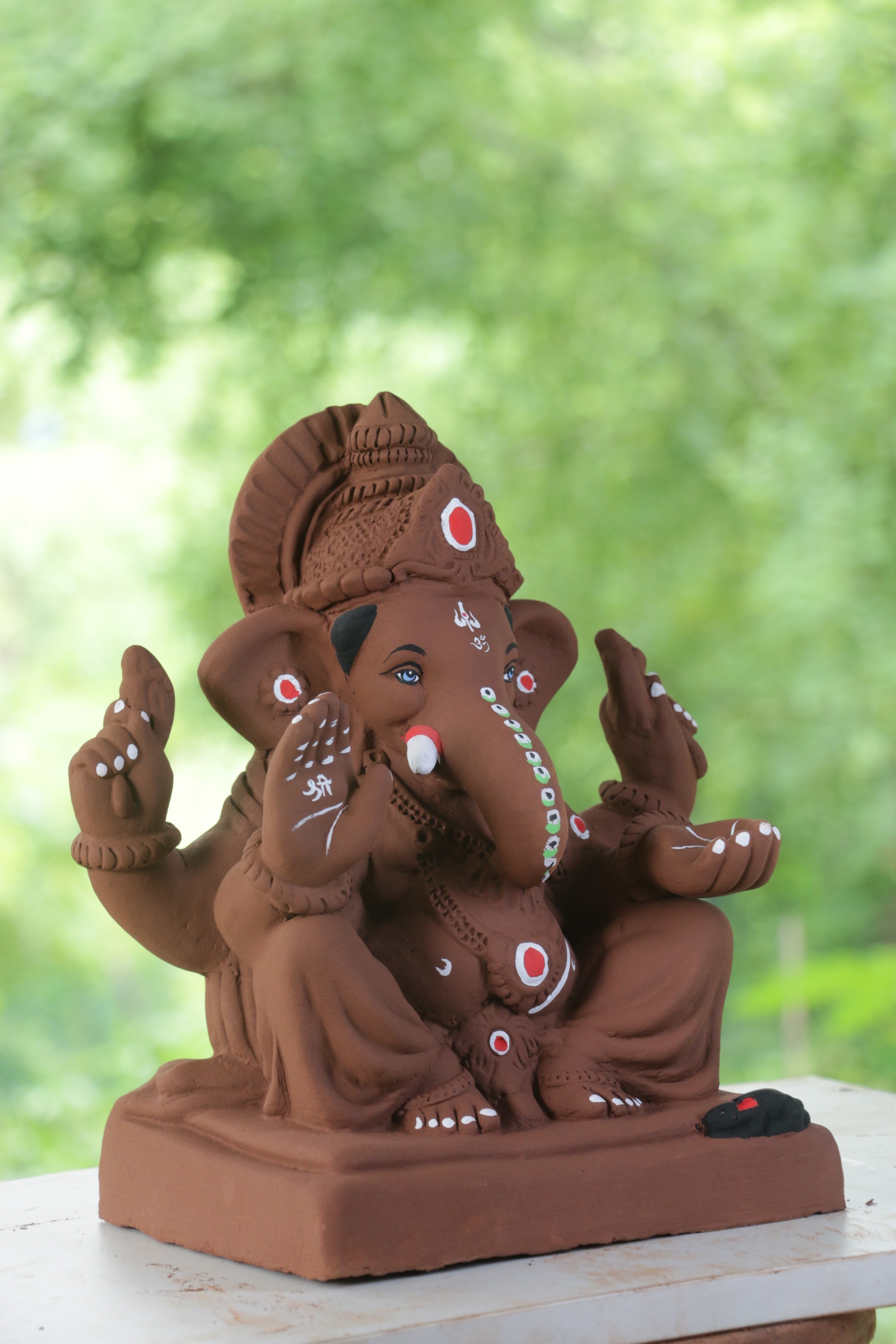 Lahan Mhaisuri Ganpati | Red Soil Ganpati | 12 Inches Height | MYMA-0006-RED-12-LAHAN-PYMA-DNOA