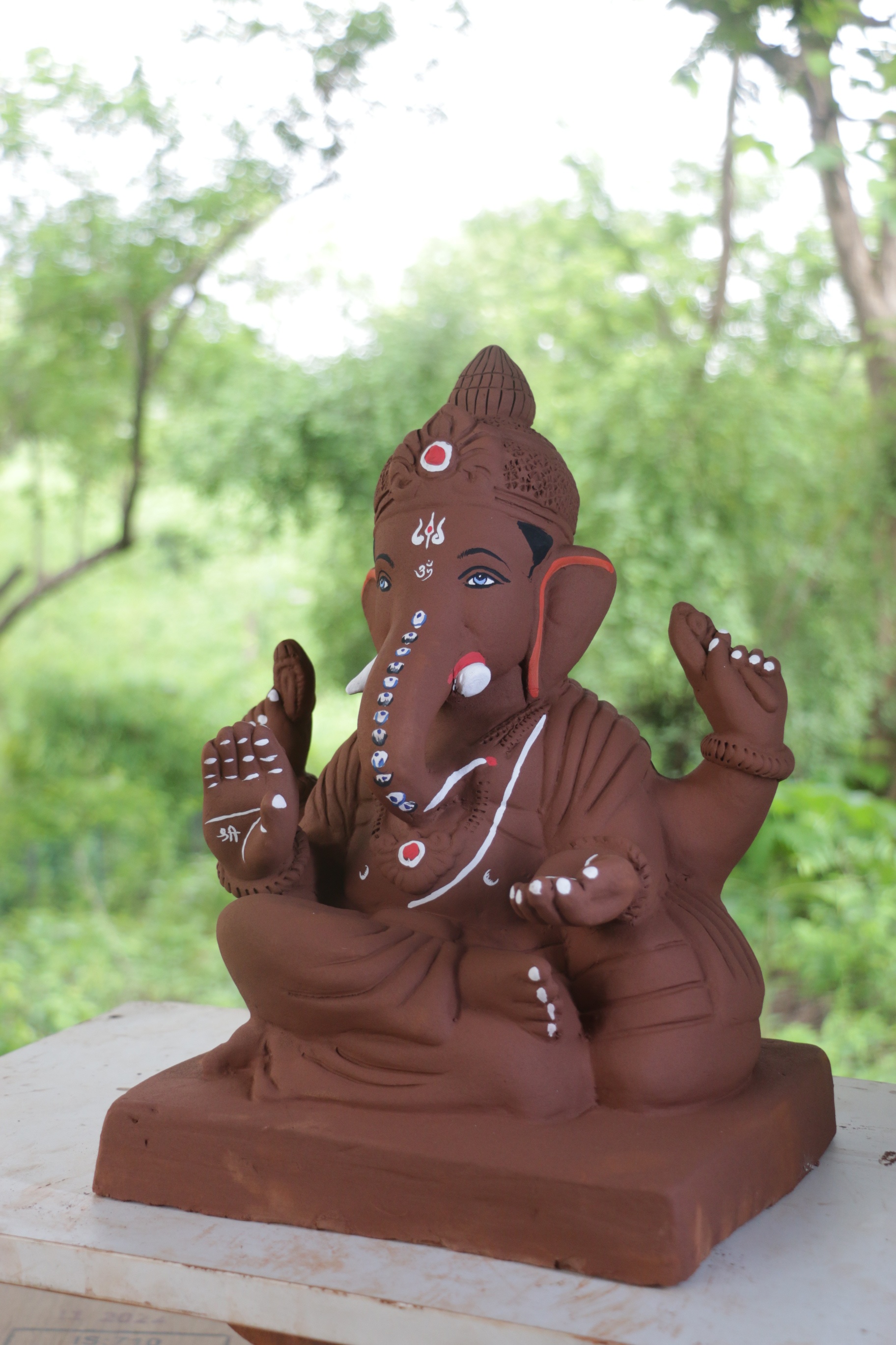 Single Load Shivrekar Ganpati | Red Soil Ganpati | 13 Inches Height | MYMA-0010-RED-13-SINGL-PYMA-DNOA
