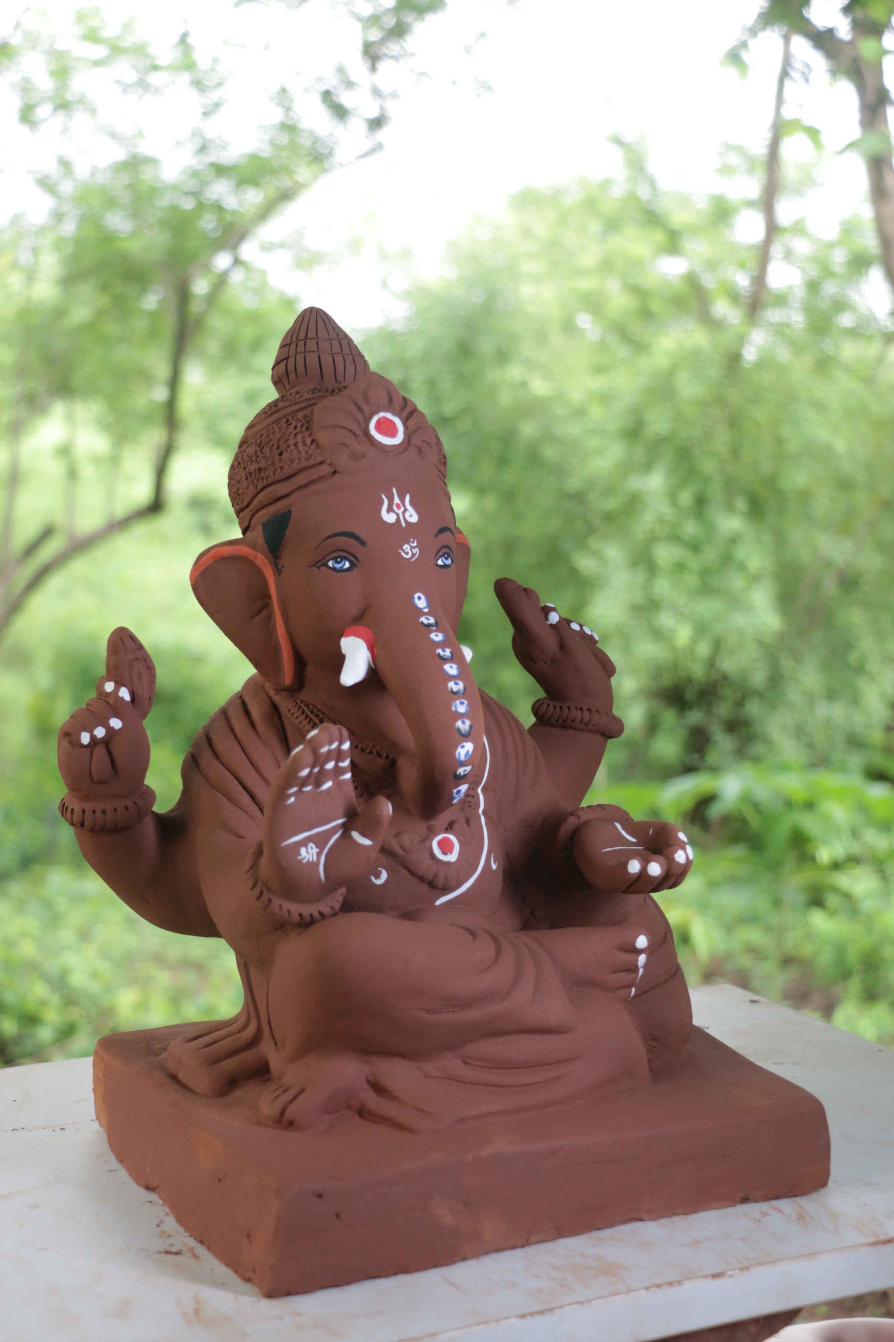 Single Load Shivrekar Ganpati | Red Soil Ganpati | 13 Inches Height | MYMA-0010-RED-13-SINGL-PYMA-DNOA