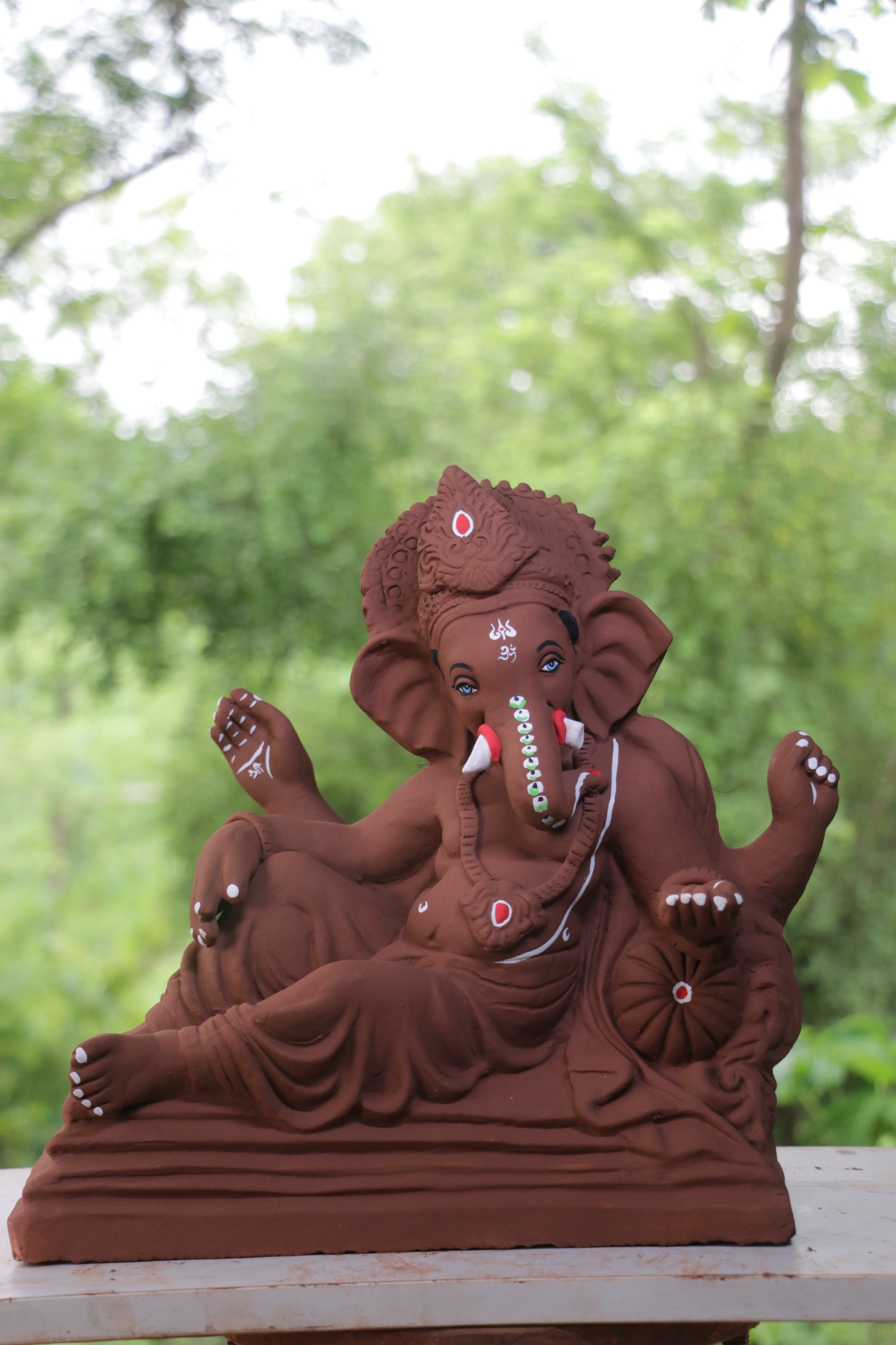 Single Load Prabhaval Ganpati | Red Soil Ganpati | 13 Inches Height | MYMA-0011-RED-13-SINGL-PYMA-DNOA