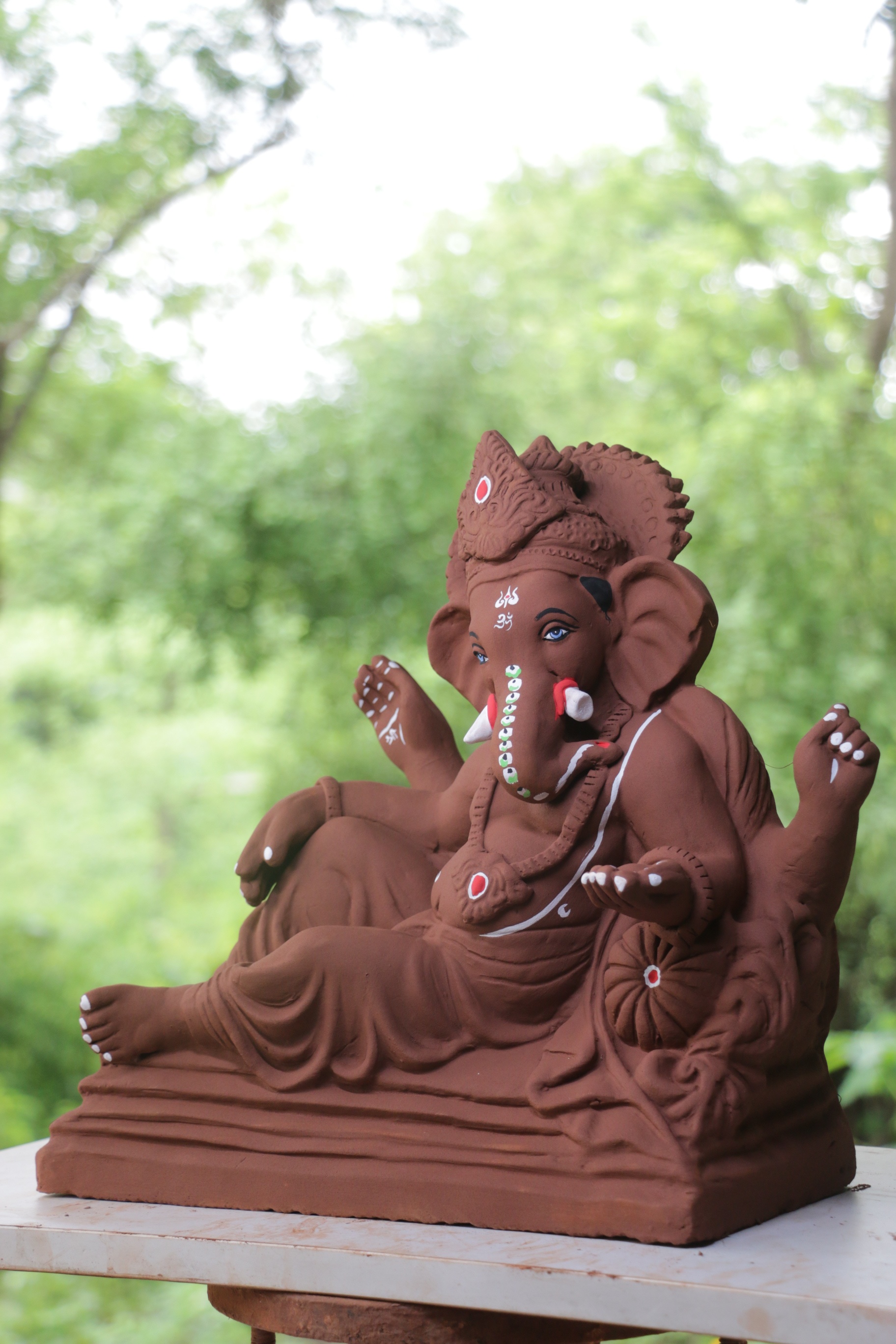 Single Load Prabhaval Ganpati | Red Soil Ganpati | 13 Inches Height | MYMA-0011-RED-13-SINGL-PYMA-DNOA