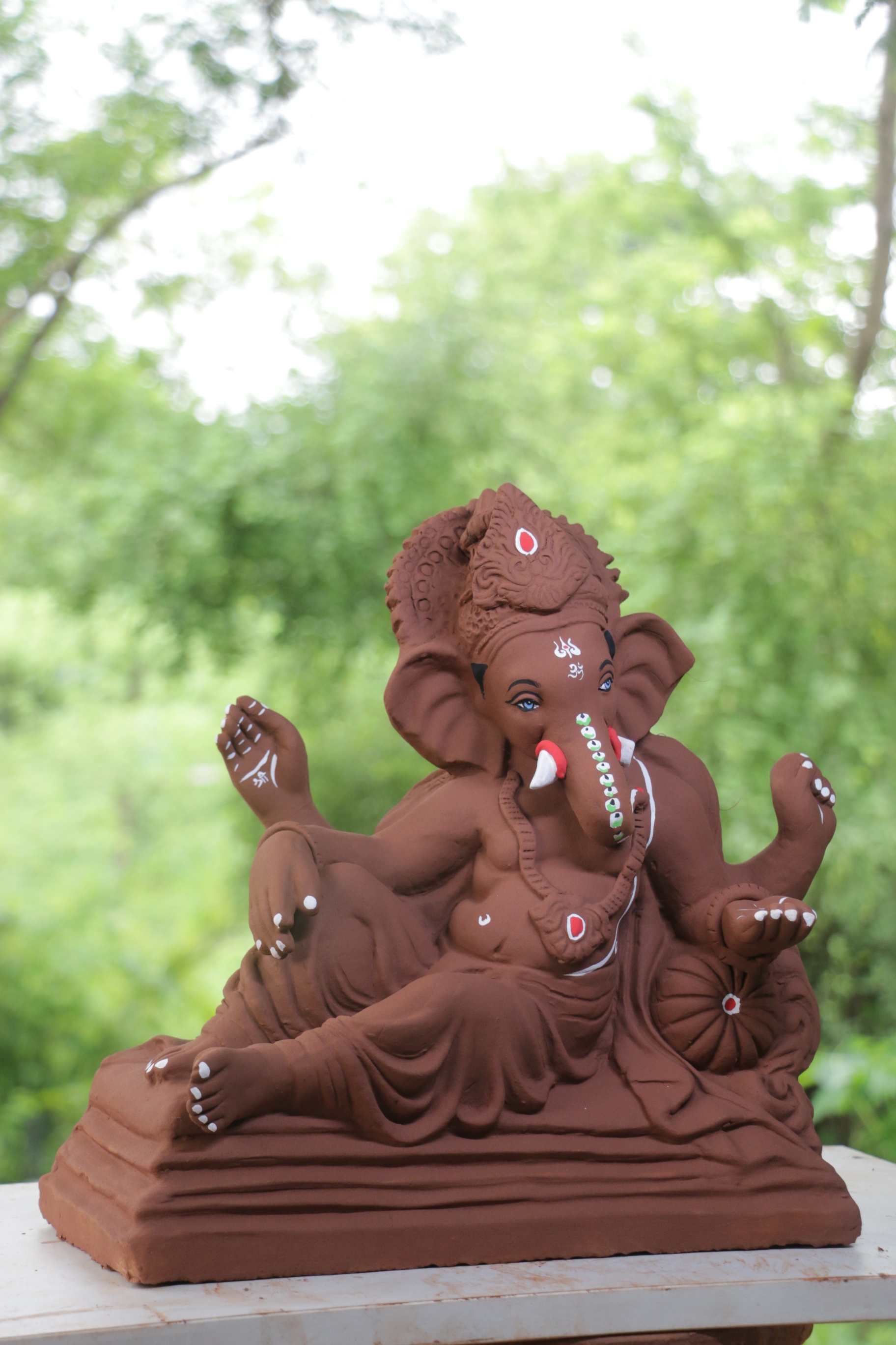 Single Load Prabhaval Ganpati | Red Soil Ganpati | 13 Inches Height | MYMA-0011-RED-13-SINGL-PYMA-DNOA