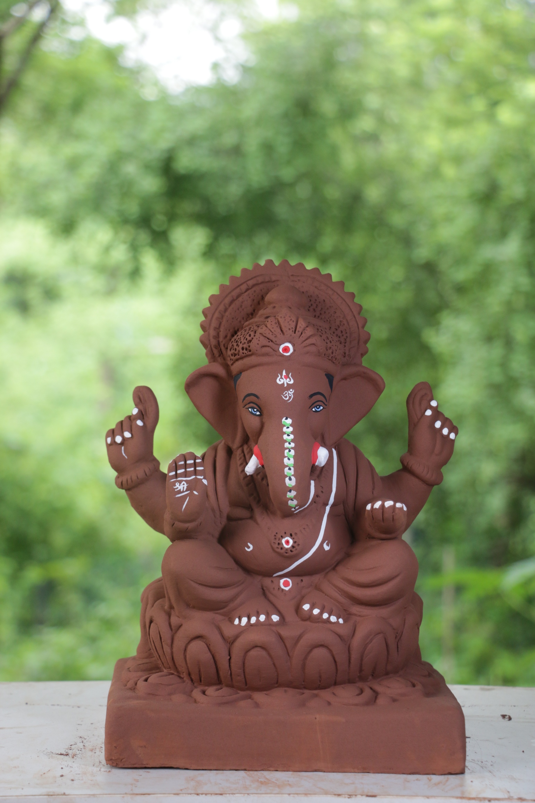 Kamal Ganpati | Red Soil Ganpati | 16 Inches Height | MYMA-0012-RED-16-KAMAL-PYMA-DNOA
