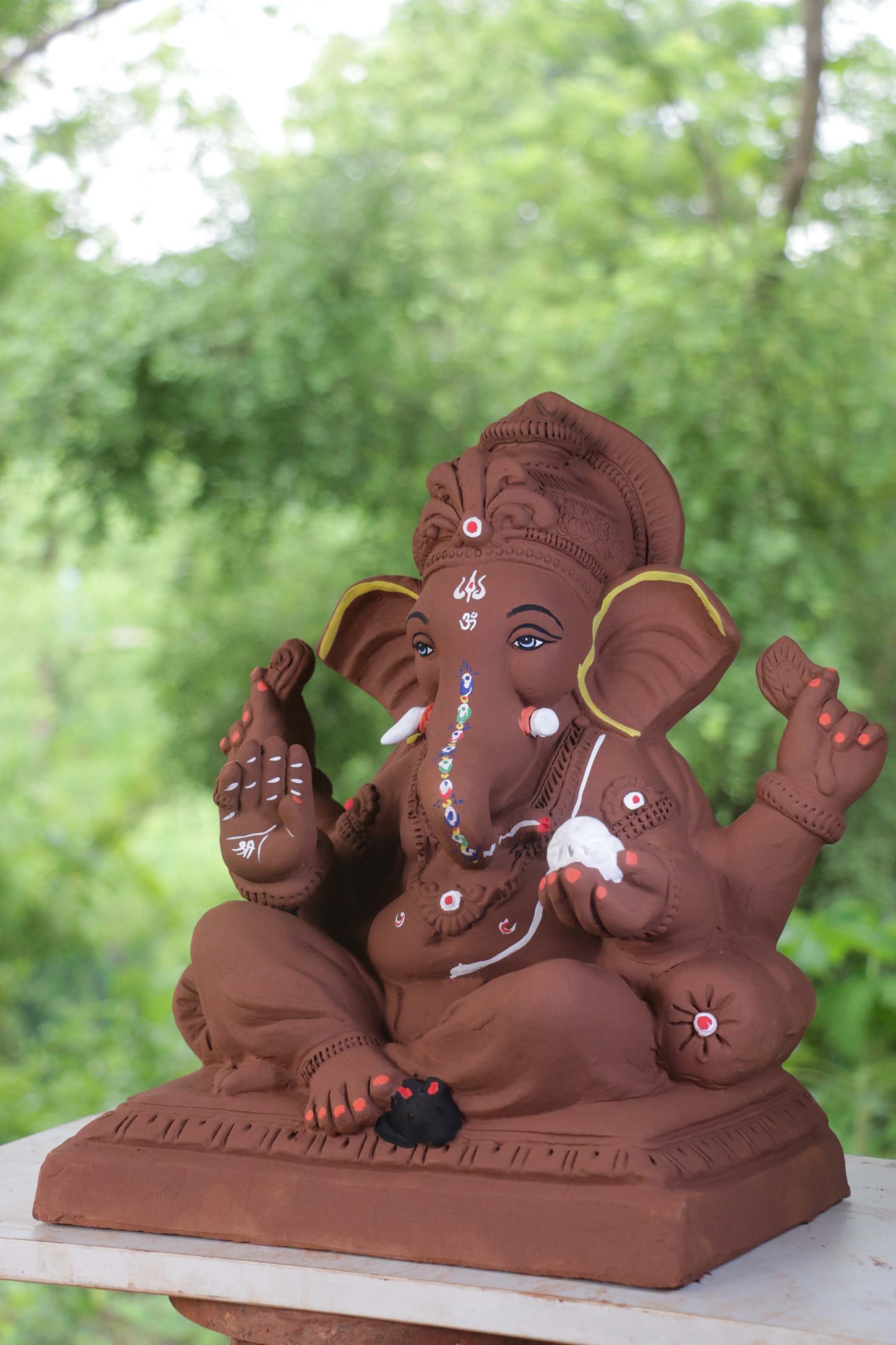 Double Load Ganpati | Red Soil Ganpati | 19 Inches Height | MYMA-0013-RED-19-DOUBL-PYMA-DNOA