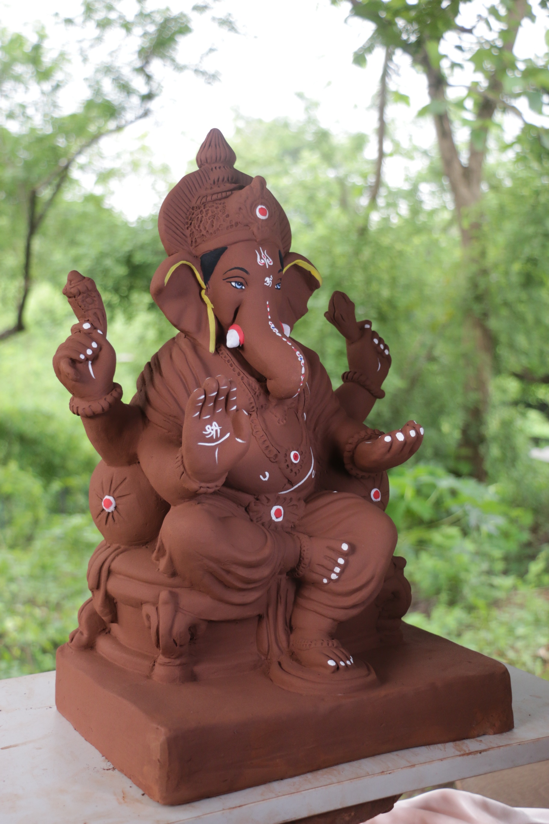 Double Load Prabhval Ganpati | Red Soil Ganpati | 21 Inches Height | MYMA-0014-RED-21-DOUBL-PYMA-DNOA
