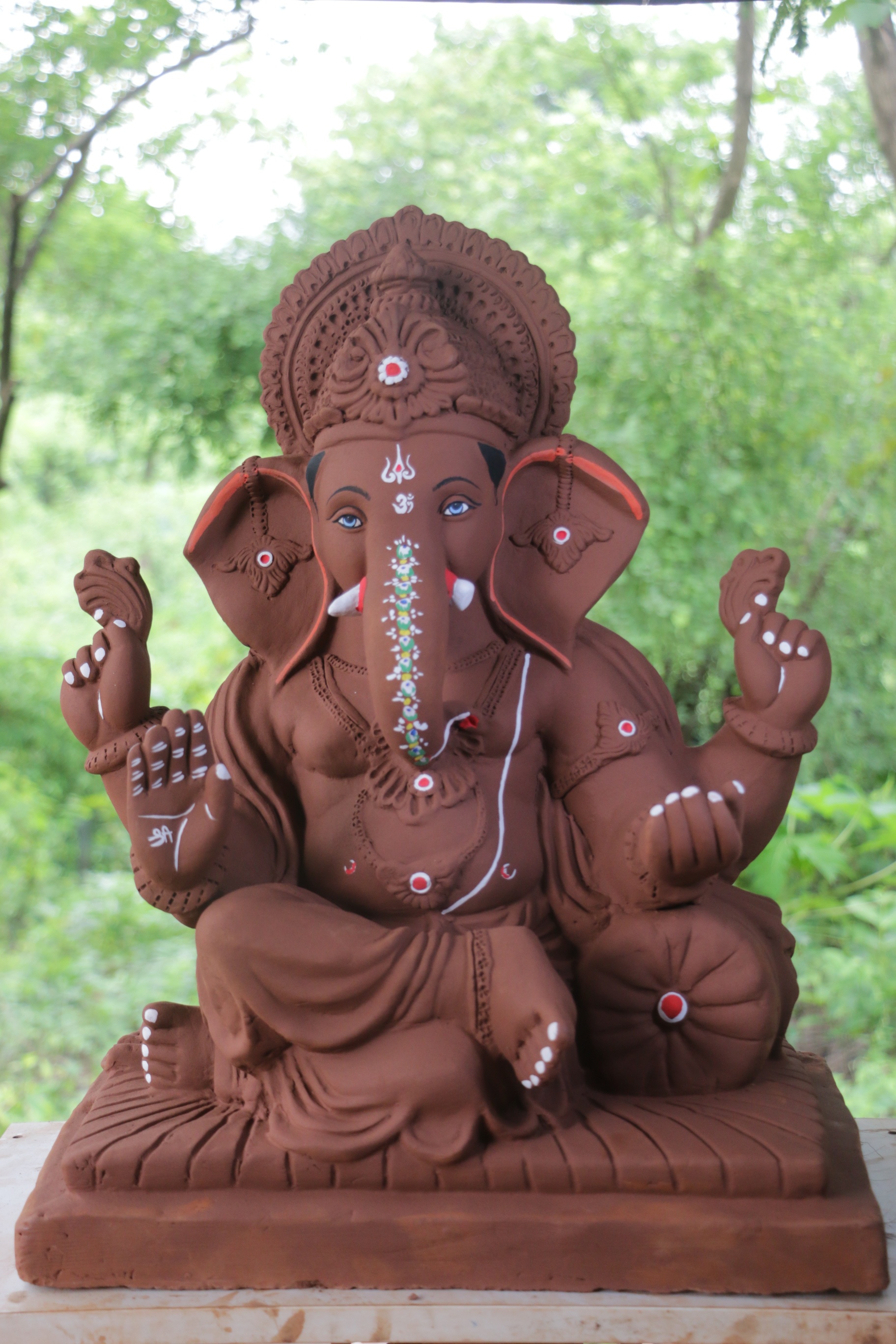 Single Load Ganpati | Red Soil Ganpati | 23 Inches Height | MYMA-0018-RED-23-SINGL-PYMA-DNOA