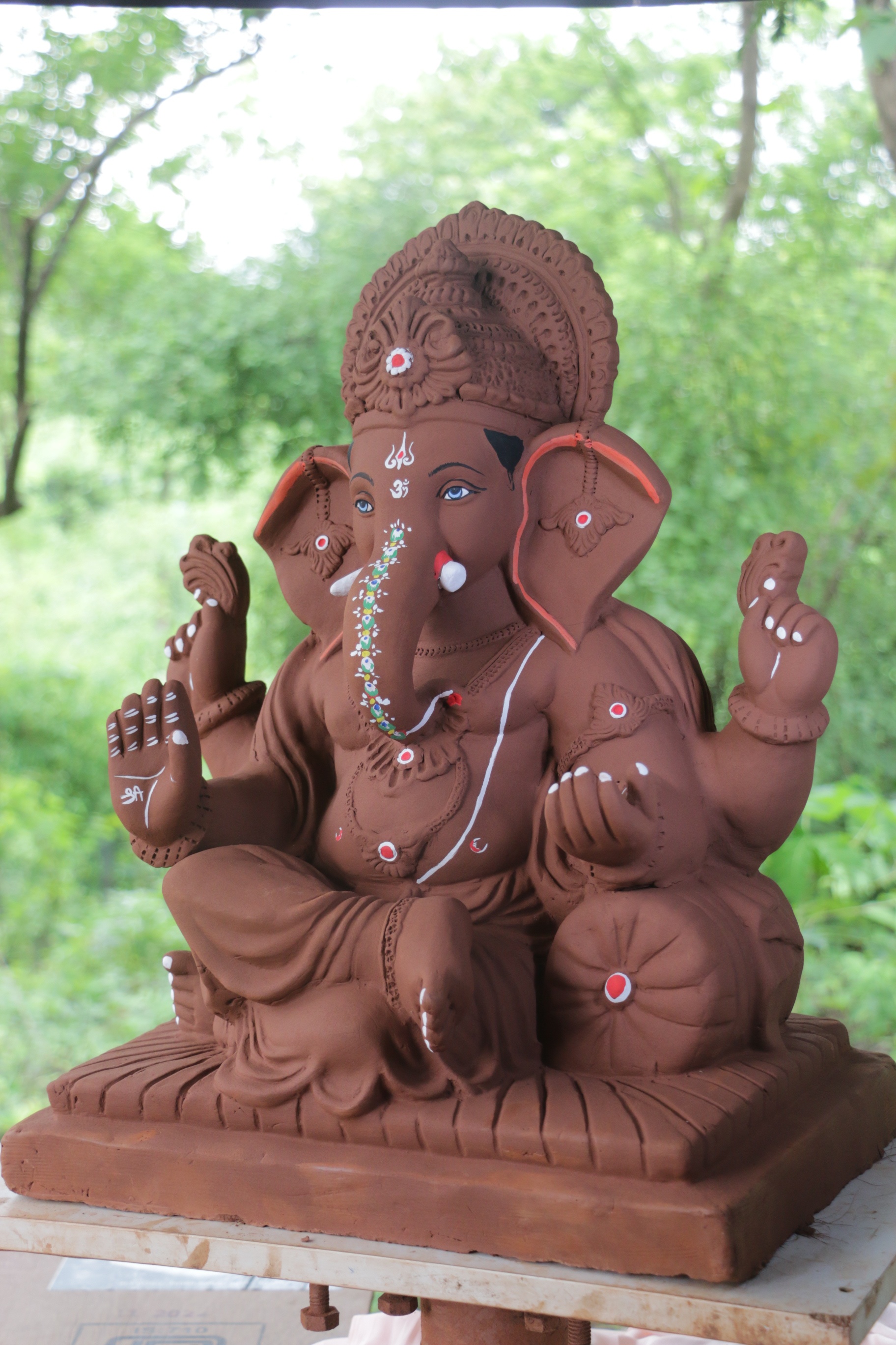 Single Load Ganpati | Red Soil Ganpati | 23 Inches Height | MYMA-0018-RED-23-SINGL-PYMA-DNOA