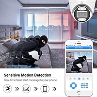 3MP WiFi Dual Light Dome Live Streaming IP Camera, H.265, 2.8mm Lens, RTMP to YouTube & Facebook, Indoor/Outdoor, Compatible with ONVIF/HK