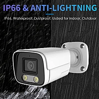 5MP PoE Bullet IP Camera with Dual Light, Audio, 2.8mm Lens, ONVIF, RTMP Live Streaming to YouTube, Facebook, Outdoor Security, Hikvision-Compatible