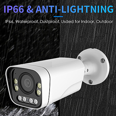 4K Optical Zoom IP Camera – 5X Varifocal 8MP Outdoor POE Bullet Cam, Dual Light, Human Detection, RTMP to YouTube/Facebook, IP66, 2.7–13.5mm Lens