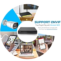 3MP PoE Dual Light Bullet IP Camera with Audio, RTMP/RTSP Streaming, H.265, Hikvision Compatible, 2.8mm Lens, IP66 for YouTube, Facebook, Indoor & Outdoor Use