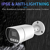 3MP PoE Dual Light Bullet IP Camera with Audio, RTMP/RTSP Streaming, H.265, Hikvision Compatible, 2.8mm Lens, IP66 for YouTube, Facebook, Indoor & Outdoor Use