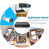 3MP Wireless Bullet IP Camera with Dual Light, H.265, Built-in Audio, RTMP Streaming to YouTube, Facebook, Hikvision Compatible, IP66 Outdoor Surveillance