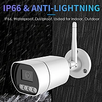 3MP Wireless Bullet IP Camera with Dual Light, H.265, Built-in Audio, RTMP Streaming to YouTube, Facebook, Hikvision Compatible, IP66 Outdoor Surveillance