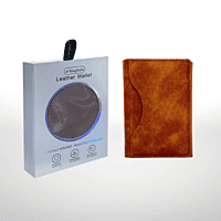 Magnetic Leather Phone Wallet & Stand - Adhesive / MagSafe-Compatible Slim Card Holder with Kickstand & RFID Block for iPhone & Android