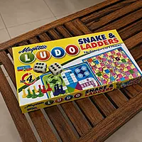 2-in-1 Magnetic Ludo & Snakes Ladder Board Game Set for Kids & Family Travel Game