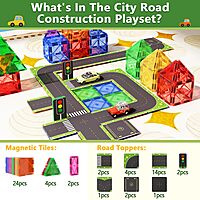 Magnetic Tiles Road Toppers - 56Pcs
