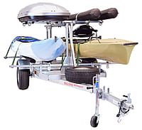 Malone MegaSport LowBed Trailer w/Tier, Spare, 2 sets Bunks, Cargo Box, 2 Rod Tubes Malone MegaSport LowBed Trailer w/Tier, Spare, 2 sets Bunks, Cargo Box, 2 Rod Tubes