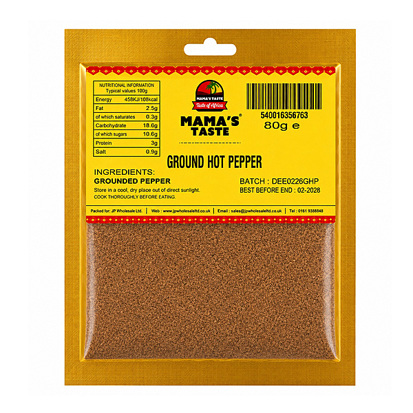 25114 Mamas Taste Ground Hot Pepper 80g X 10