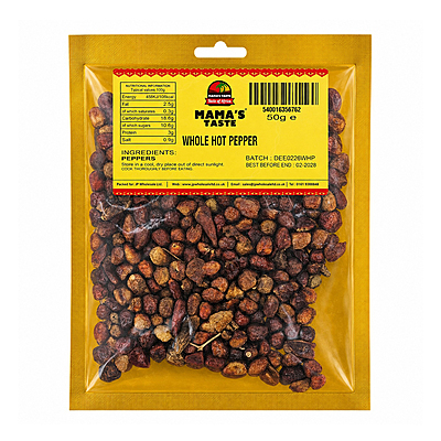 25113     Mamas Taste Whole Hot Pepper 50g X 10