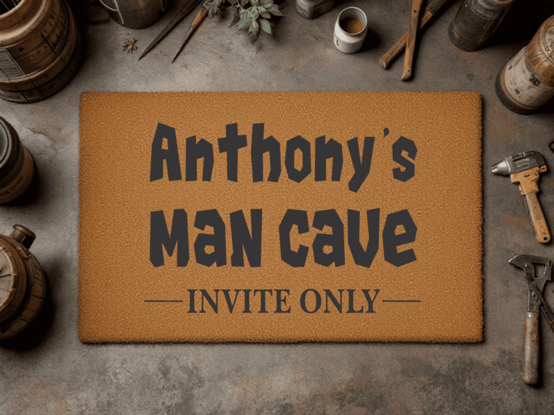 Personalized Man Cave Coir Doormat