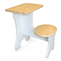 Kids Wooden Study Table with Chair – Natural Wood Top and White Frame Kids Wooden Study Table with Chair – Natural Wood Top and White Frame