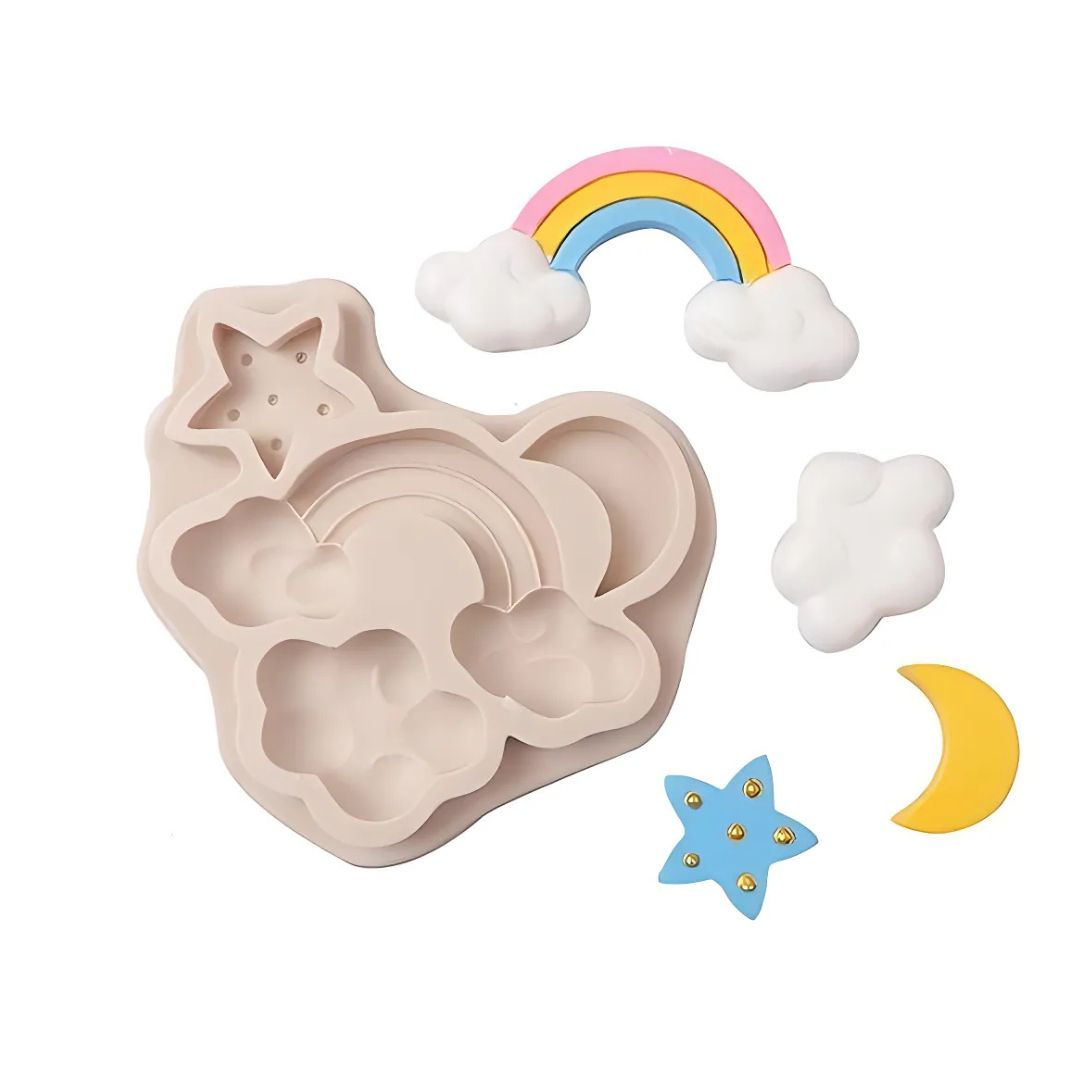 Molde de Silicon Arcoiris/Nubes 10x11cm ROSH INV
