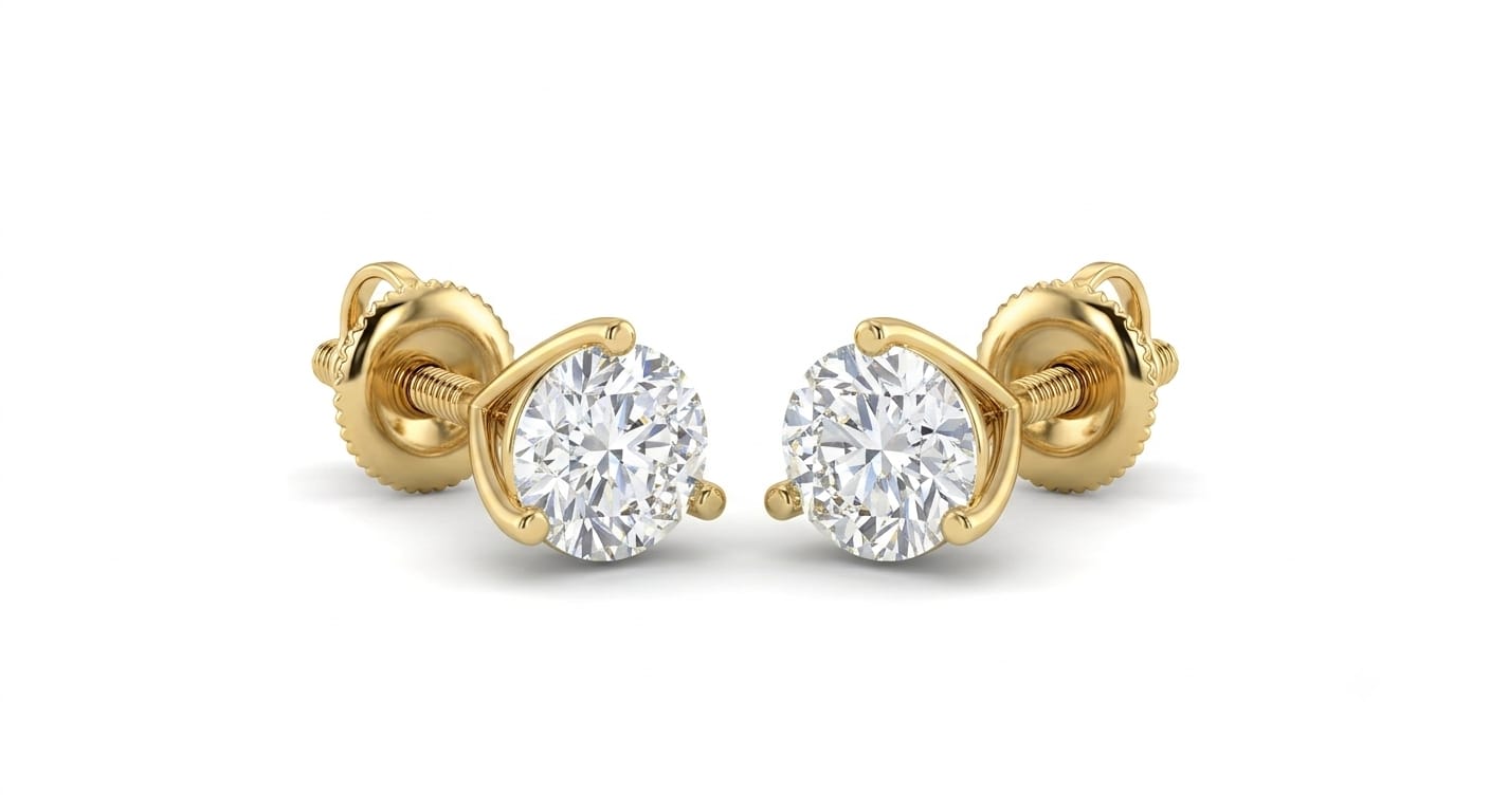 Martini 3-Prong Stud Earrings