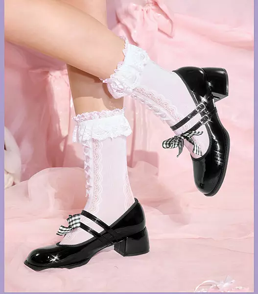 Mary Jane Shoes(Plaid Bow) NEW