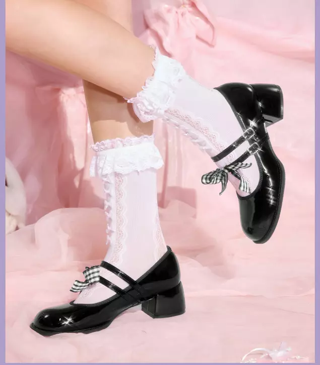 Mary Jane Shoes(Plaid Bow) NEW