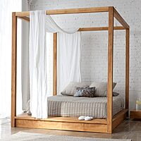Majestic Canopy Poster Bed in Solid Wood - King Size Majestic Canopy Poster Bed in Solid Wood - King Size