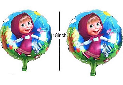 Masha & The Bear Theme Foil Balloons - Star - (Pack of 5)