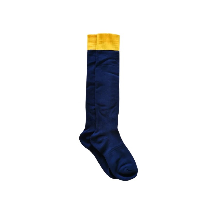 Match Socks - Blue, yellow trim