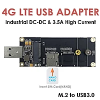 4G LTE Industrial USB3.0 Adapter for M.2 (NGFF) Module w/Nano SIM Slot – Supports Quectel EM05/EM06, Ideal for Raspberry Pi, Industrial Routers, IoT & M2M Devices
