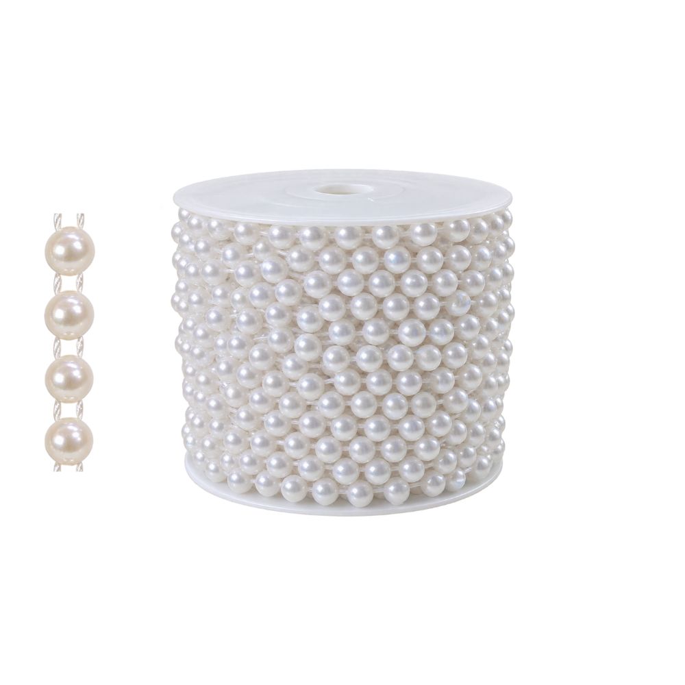Media Perla Continua 6mm Blanca x 25 Yardas