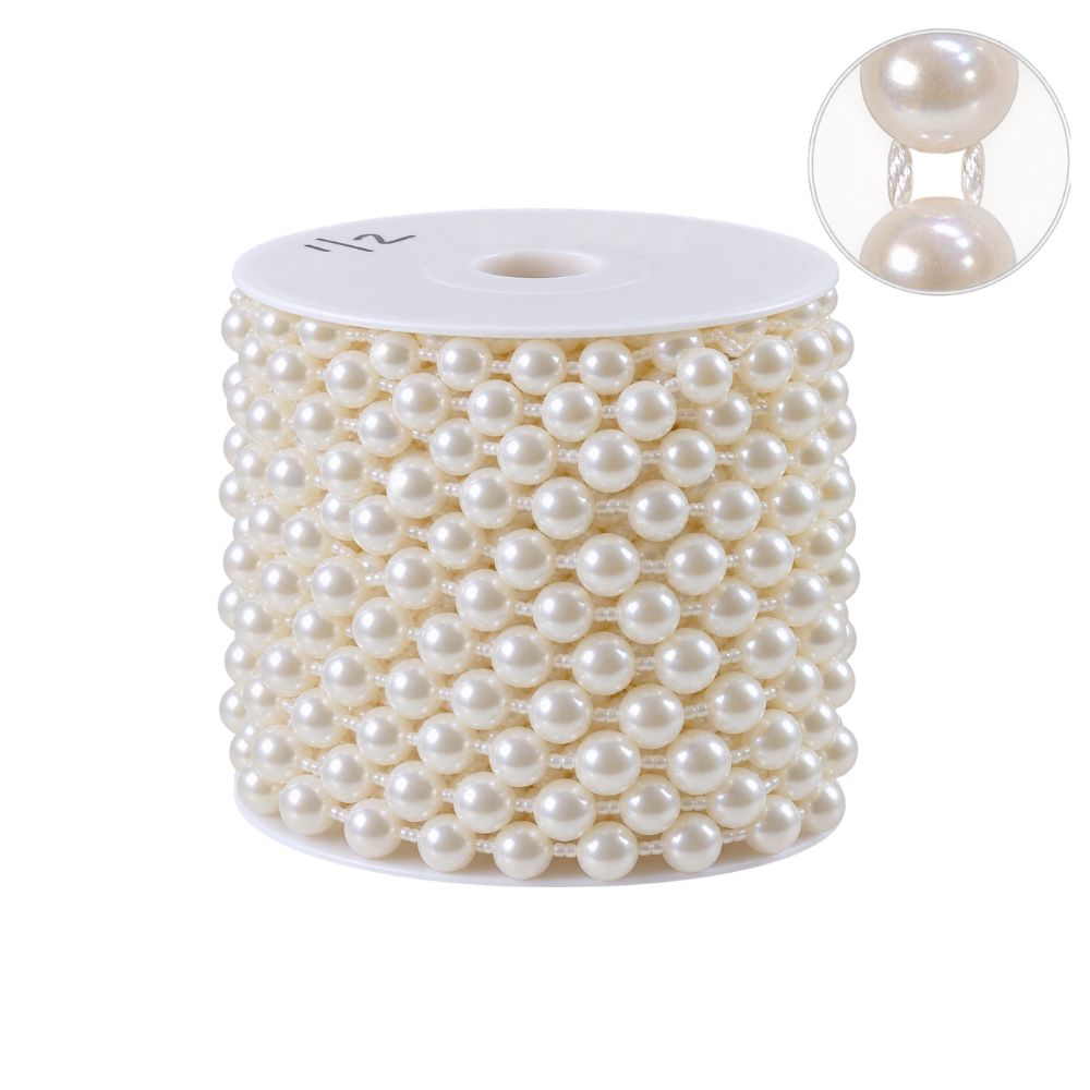 Media Perla Continua 8mm Beige x 25 Yardas
