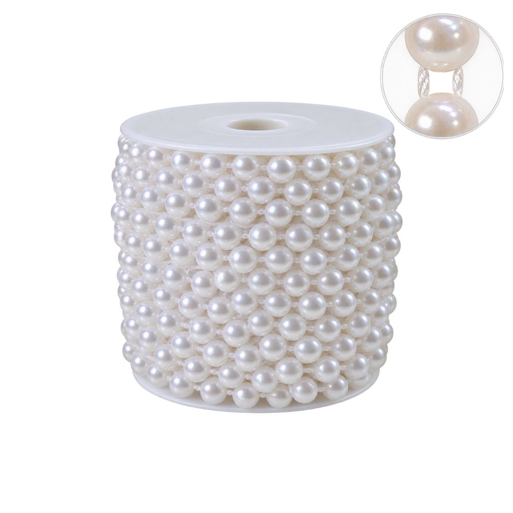 Media Perla Continua 8mm Blanca x 25 Yardas