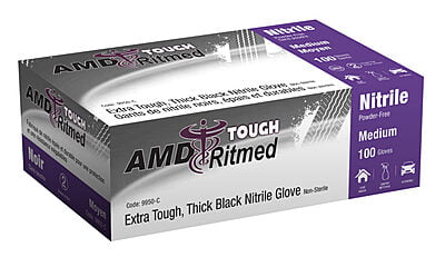 Ritmed Thick Black Nitrile Examination Gloves Ritmed Thick Black Nitrile Examination Gloves