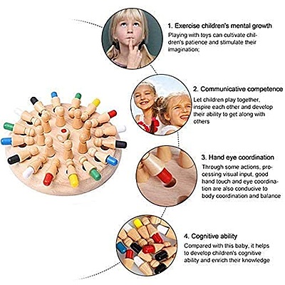 Wooden Memory Match Stick Chess Game