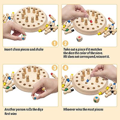 Wooden Memory Match Stick Chess Game