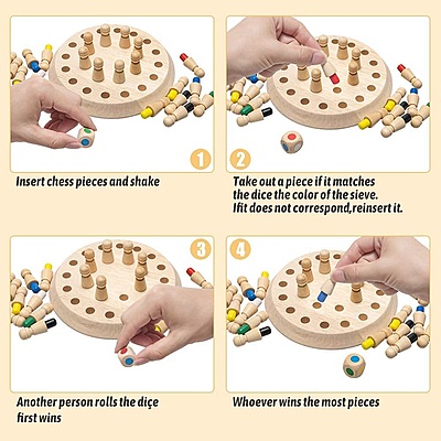 Wooden Memory Match Stick Chess Game