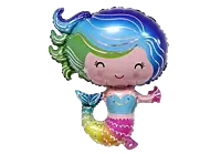 Mermaid Theme Foil Balloons - (Pack of 5)