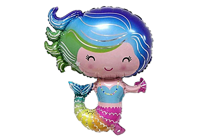Mermaid Theme Foil Balloons - (Pack of 5)
