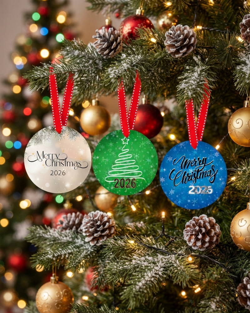 Merry & Bright Christmas Ornament