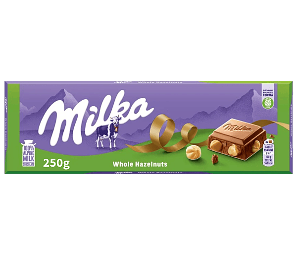 Milka Chocolate - Whole Hazelnut  250g/12