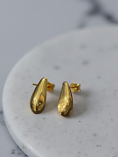 Minimalist Gilded Drop Earrings