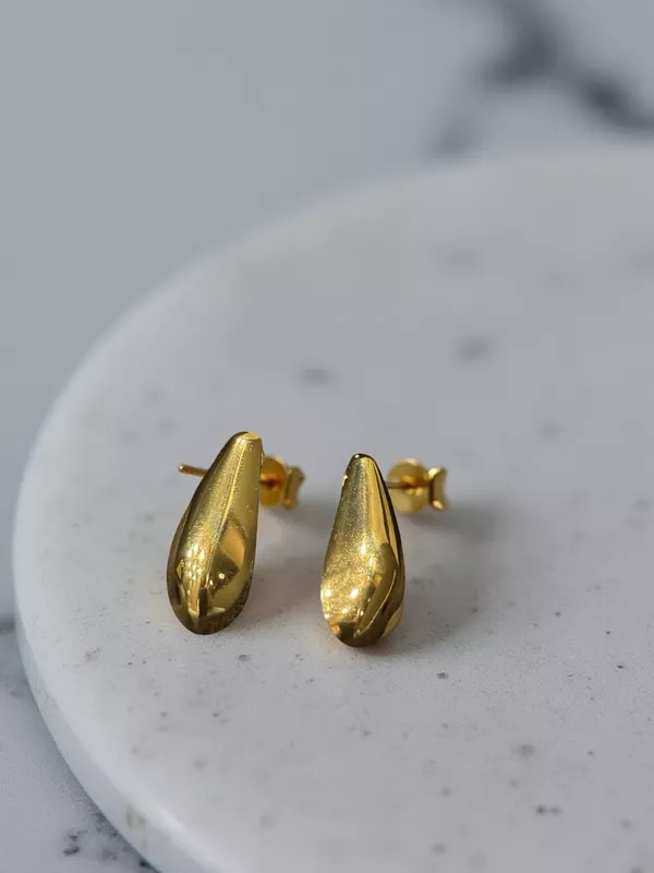Minimalist Gilded Drop Earrings