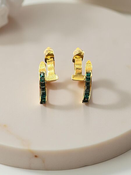 Minimalist Gold & Green Office Studs